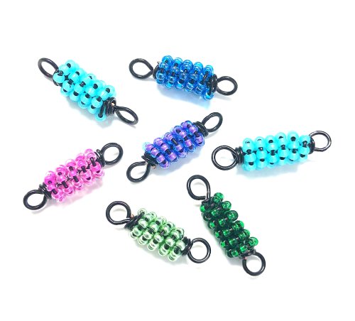 Kristal Wick's Spicy Wire and Chain Beaded Links Necklace - , Contemporary Wire Jewelry, Coiling, Coiling Wire, Wire Coiling, Wire Wrapping, Wrapping, Wire Wrapping Jewelry, Make 16 total beaded links